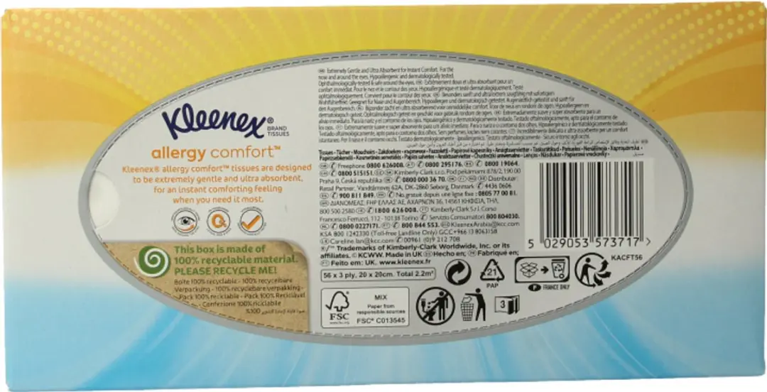 Kleenex Tissues Allergy Comfort 56 Stuks - afbeelding 2 van 6
