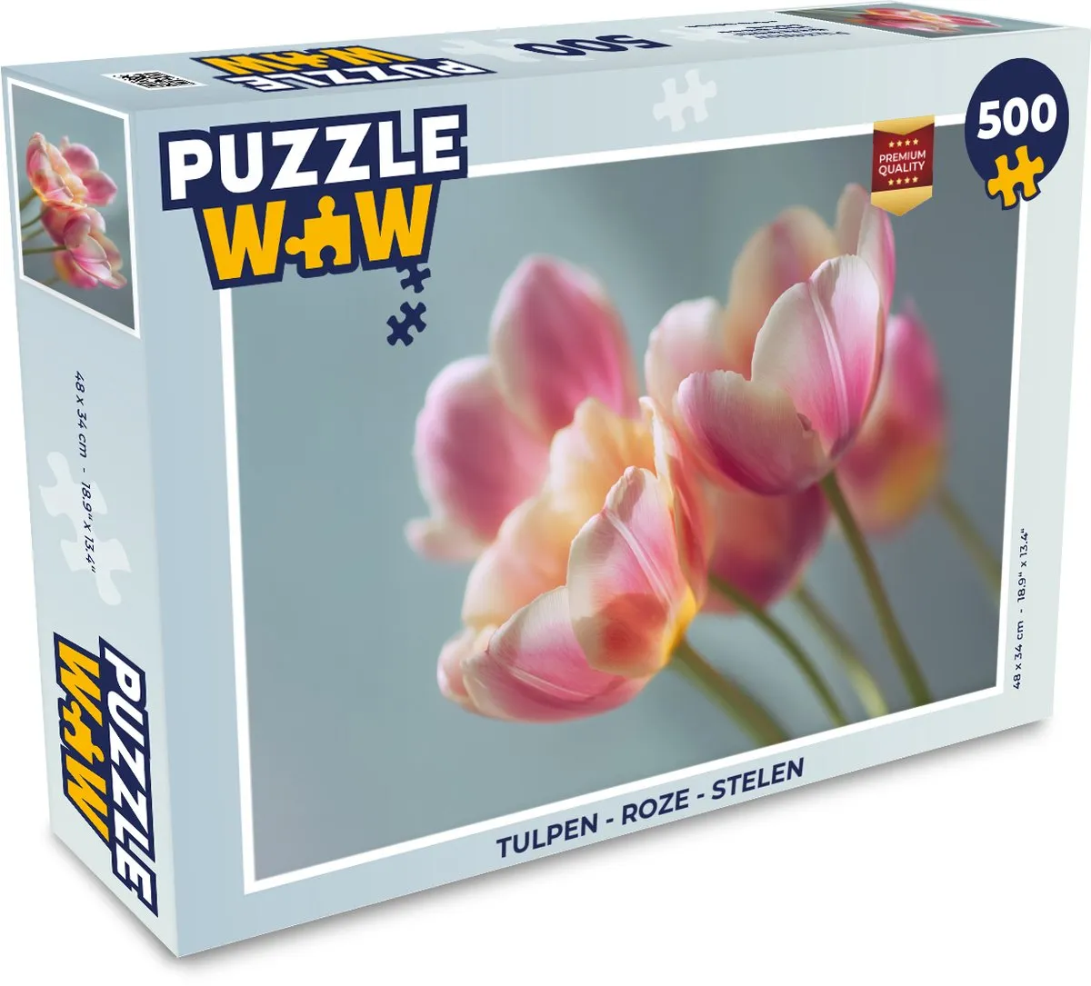 PuzzleWow Legpuzzel Tulpen Roze 500 Stuks - 8721406847557
