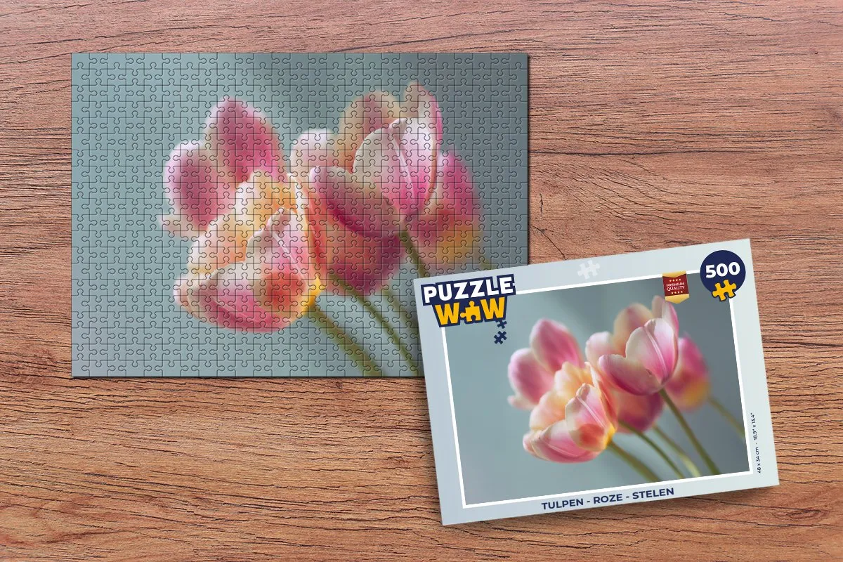 PuzzleWow Legpuzzel Tulpen Roze 500 Stuks - 8721406847557