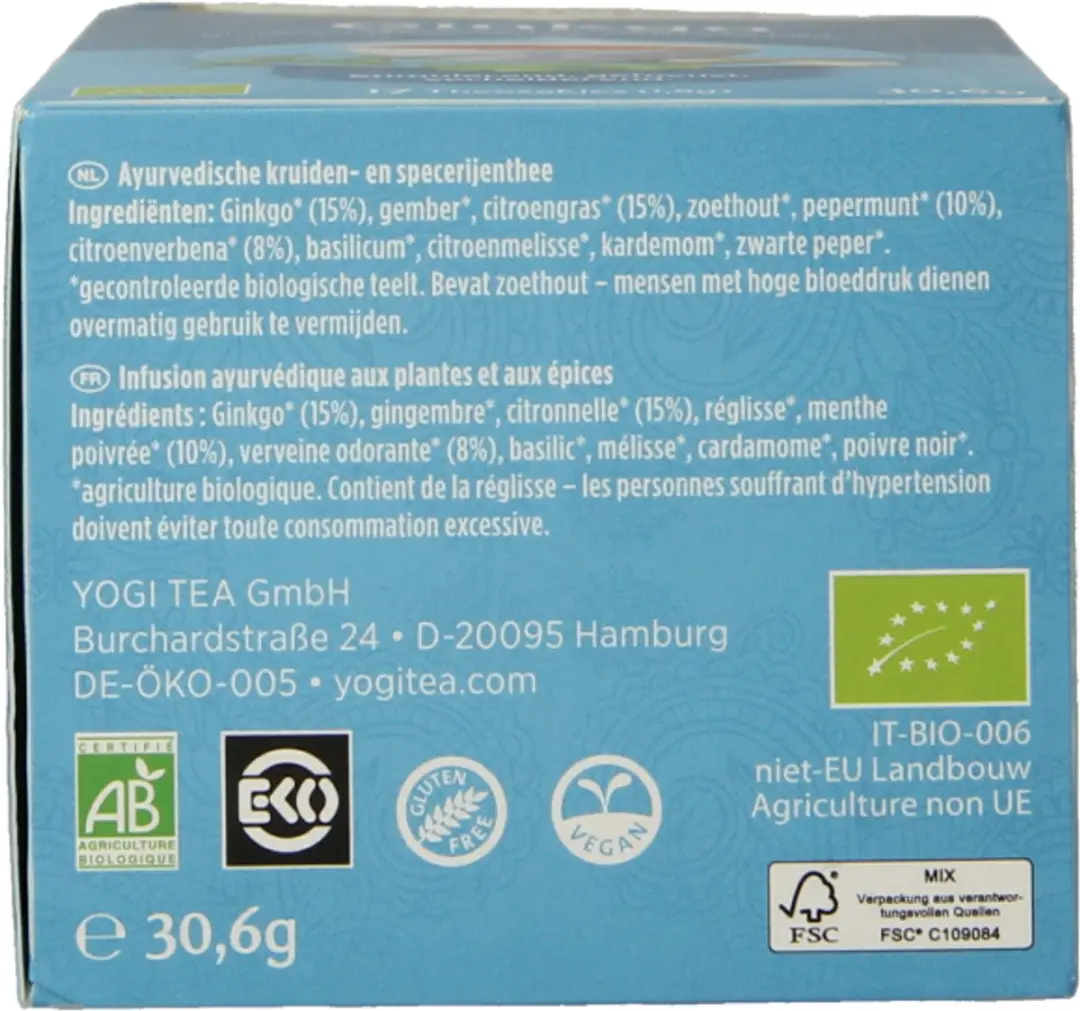 Yogi Tea Ginkgo Bio Kruidenthee 17g