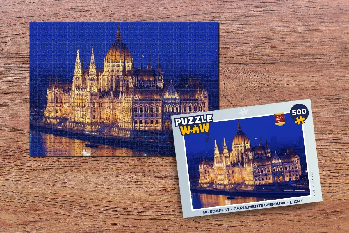 PuzzleWow Boedapest Parlementsgebouw Legpuzzel 500 Stuks - Multicolor