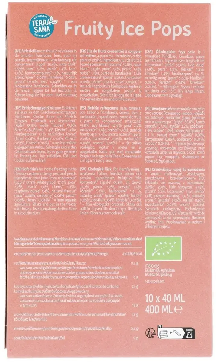 Terrasana Ice Pops Bio Vruchtensap 400ml