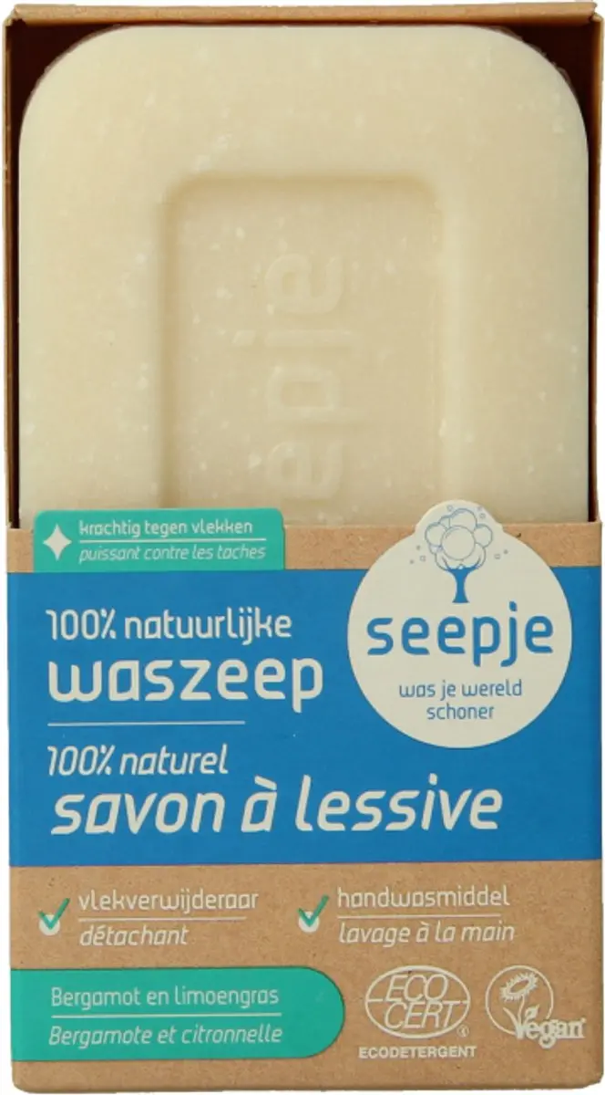Seepje Waszeep Blok Bergamot & Limoengras 120g