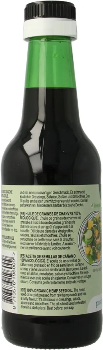 Terrasana Biologische Hennepolie 250ml - Koudgeperst