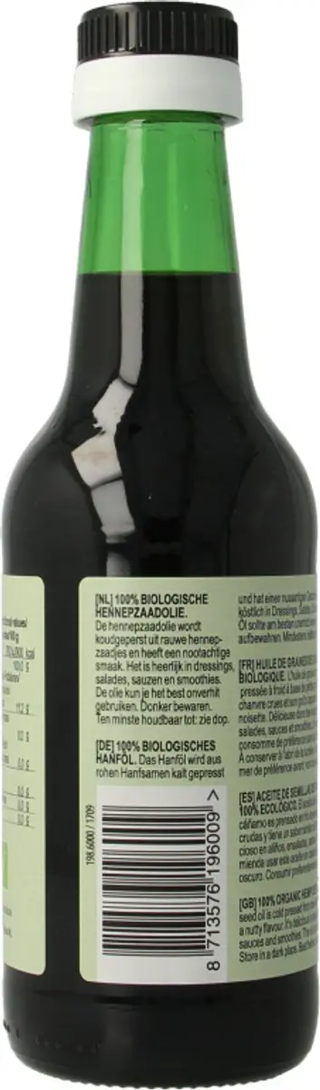 Terrasana Biologische Hennepolie 250ml - Koudgeperst