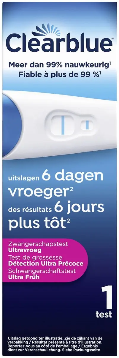 Clearblue Zwangerschapstest Ultravroeg 10mIU - 2 Stuks - afbeelding 3 van 6