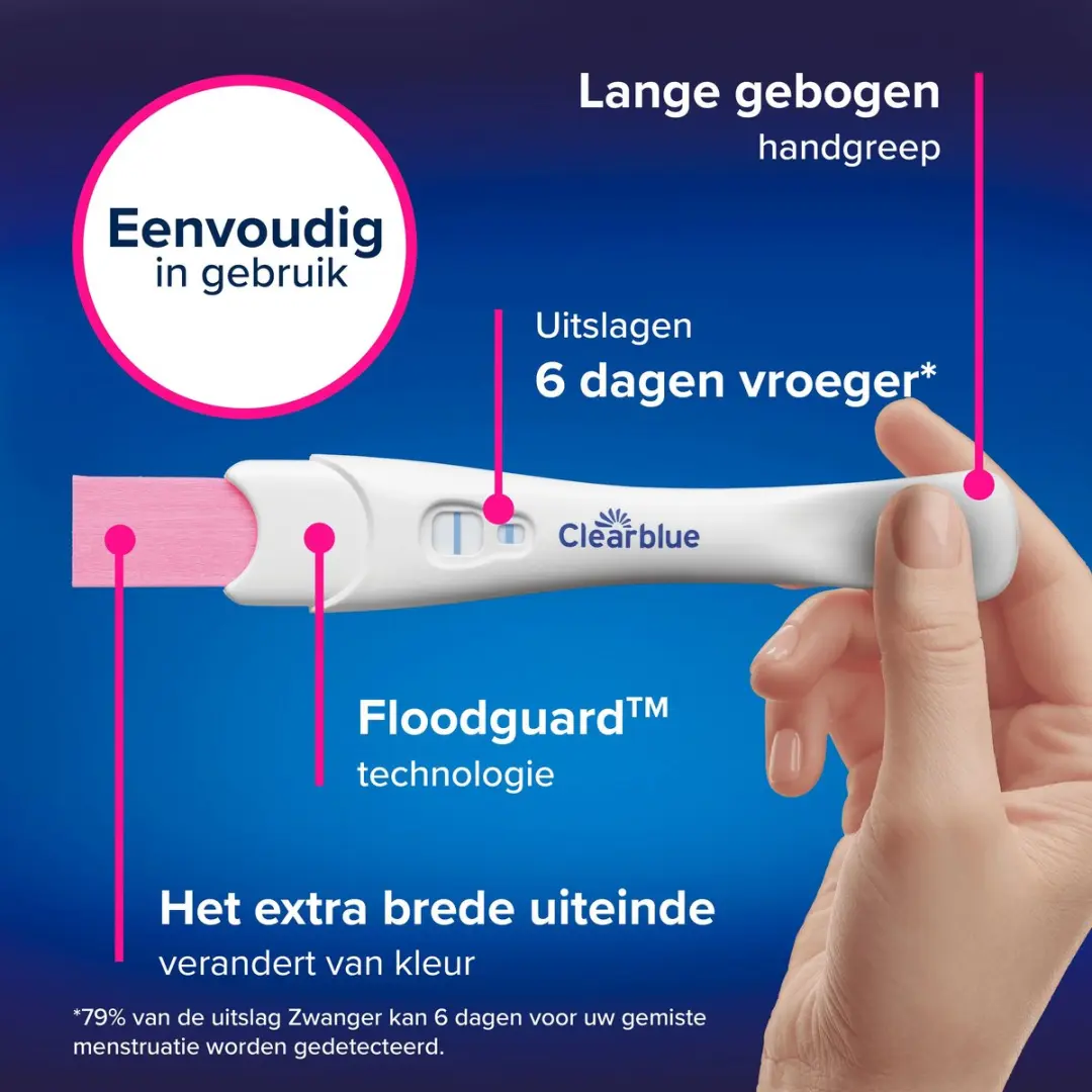 Clearblue Zwangerschapstest Ultravroeg 10mIU - 2 Stuks - afbeelding 6 van 6