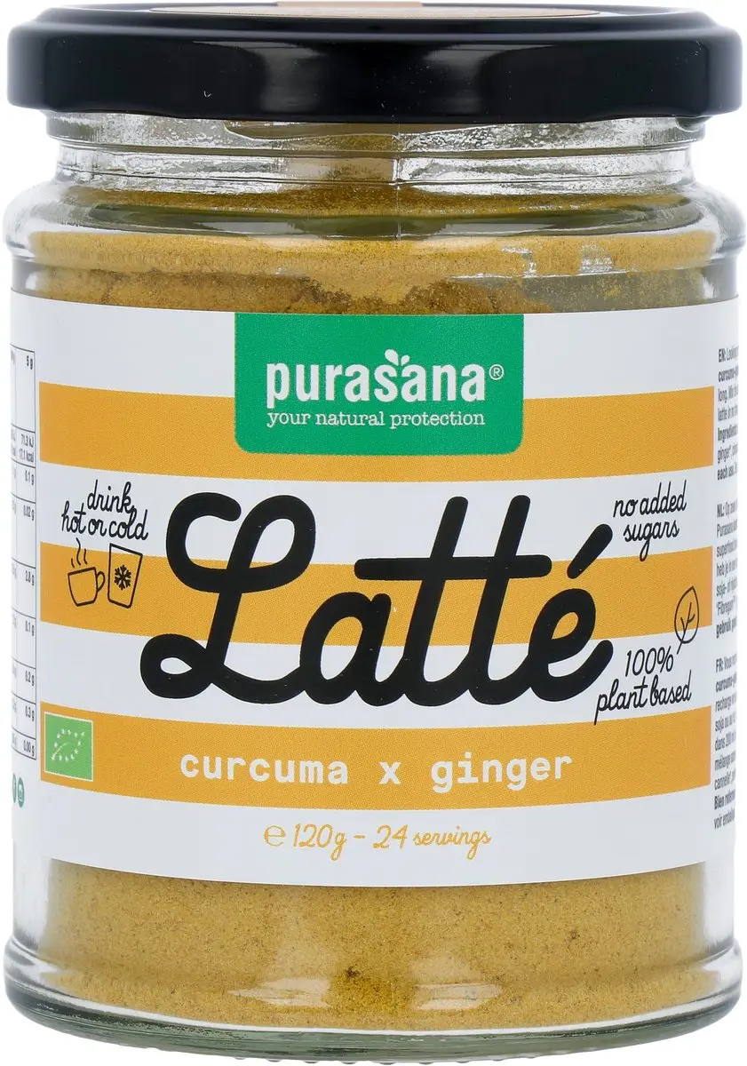 Purasana Latte Curcuma Gember Vegan Bio 120g