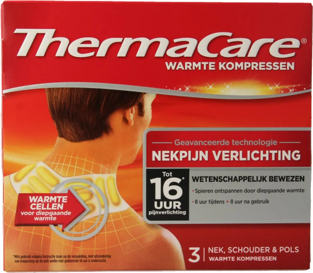 Thermacare Nek Schouders Pols Warmtepleisters 3 Stuks - afbeelding 4 van 6