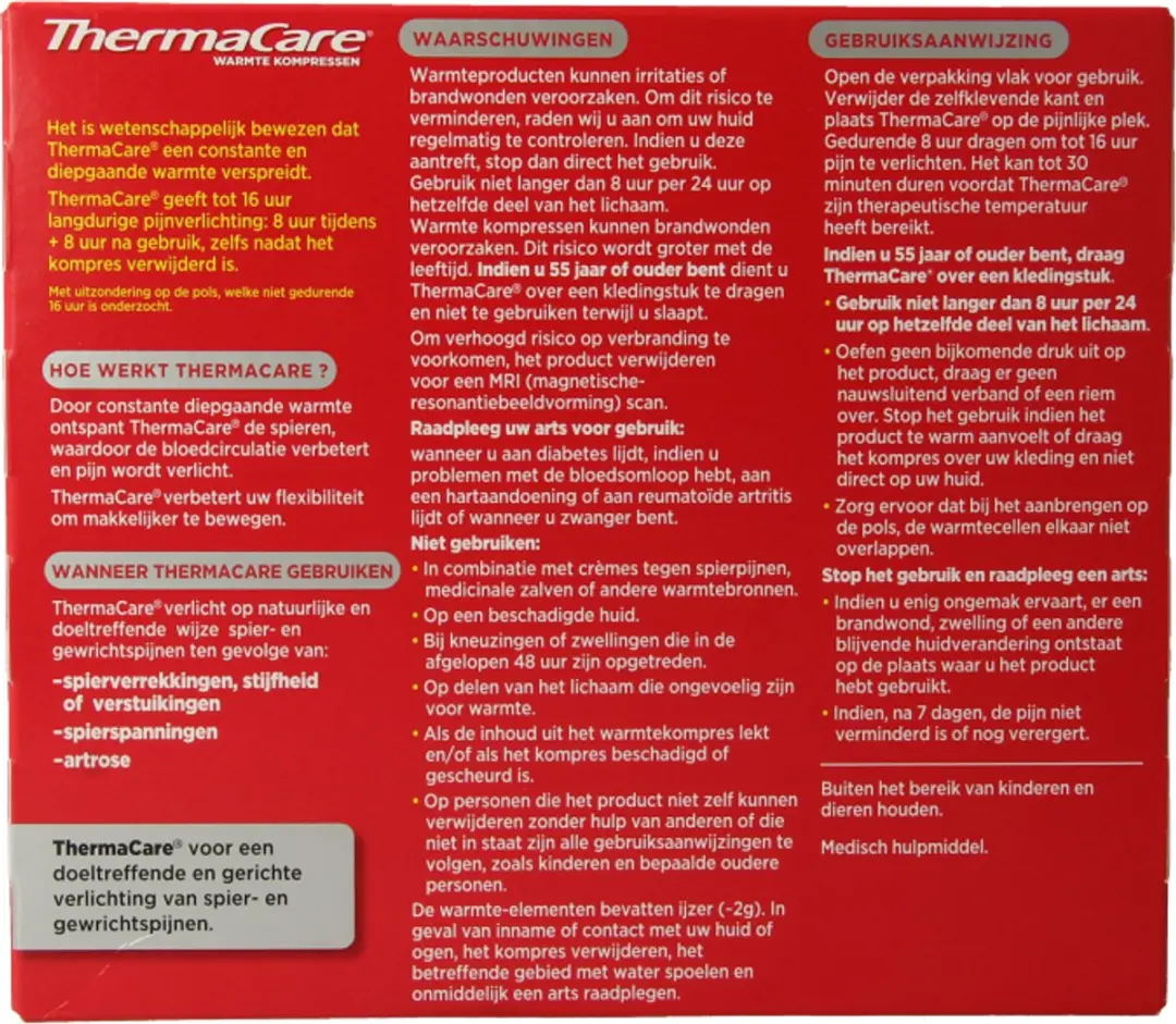 Thermacare Nek Schouders Pols Warmtepleisters 3 Stuks - afbeelding 3 van 6