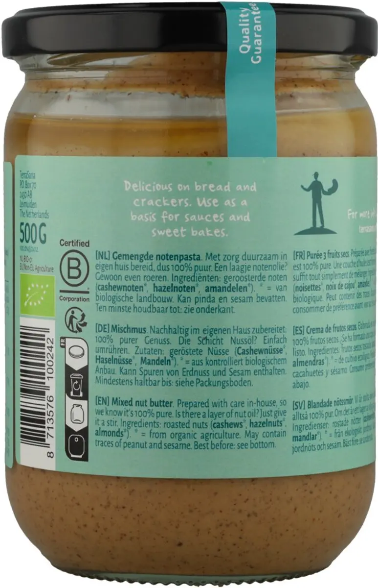 Terrasana 3-Mix Notenpasta Bio 500g