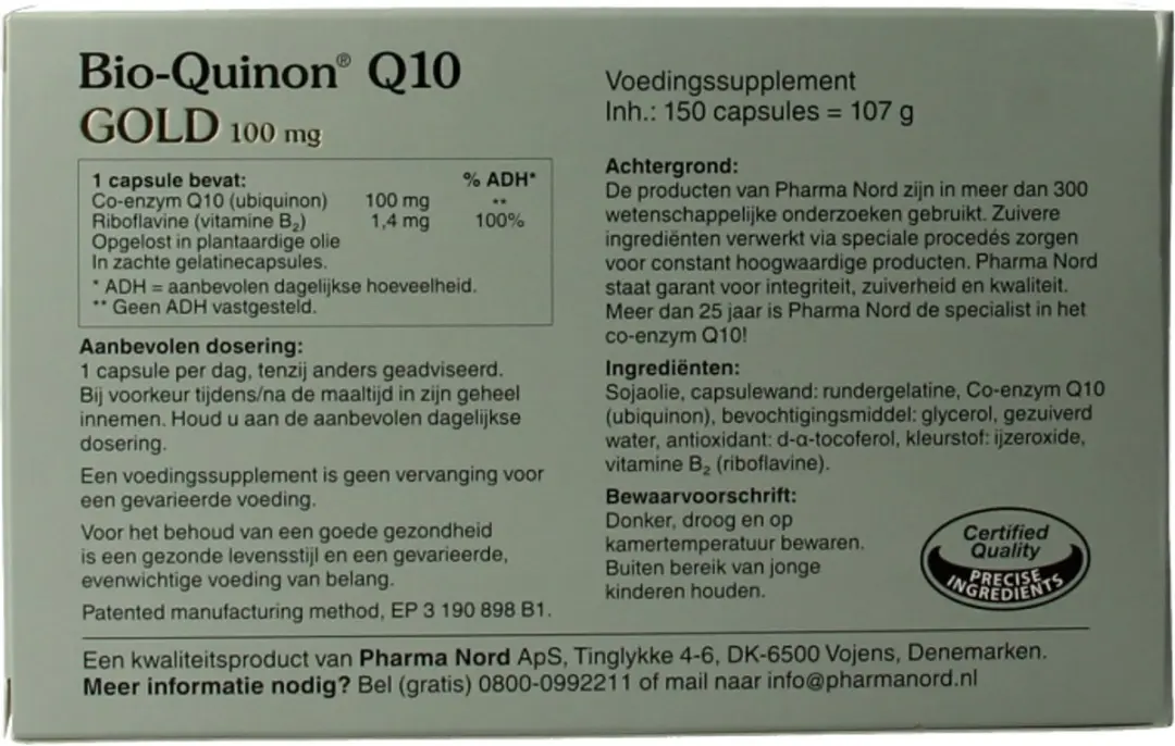 Pharma Nord Bio Quinon Q10 Gold 150 Capsules - 100mg