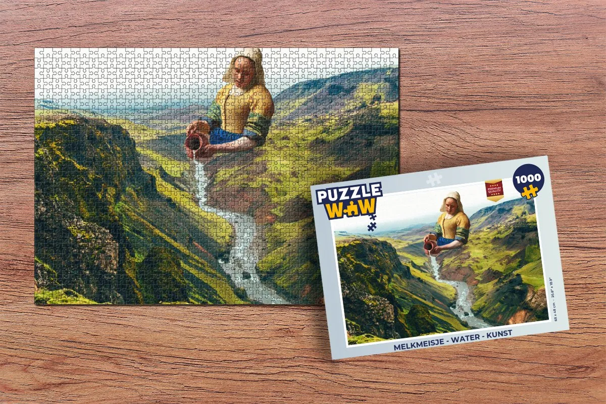 PuzzleWow Melkmeisje Legpuzzel 1000 Stuks - Multicolor