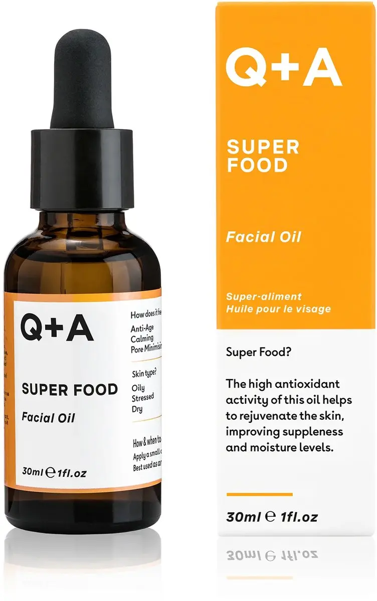 Superfood Facial Oil 30ml. Een gezichtsolie die de huid zacht en soepel maakt.