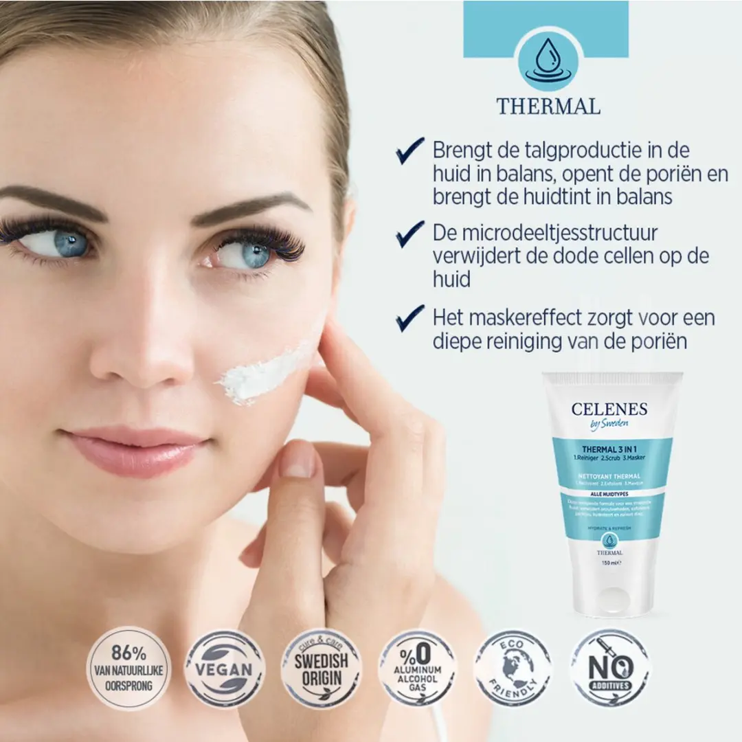 CELENES by Sweden Thermal 3-in-1 Reiniger Scrub Masker 150ml