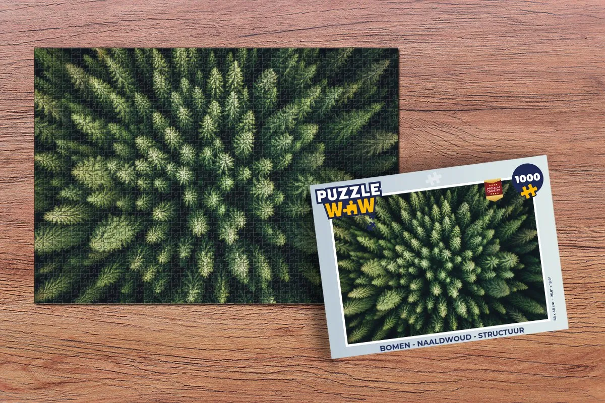 PuzzleWow Bomen Naaldwoud Legpuzzel 1000 Stuks