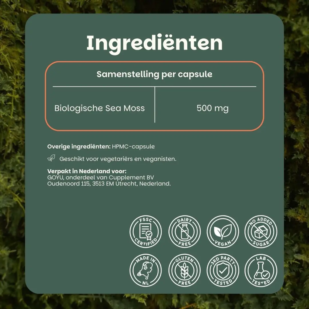 Cupplement Sea Moss Biologisch 500mg Capsules - 60 Stuks