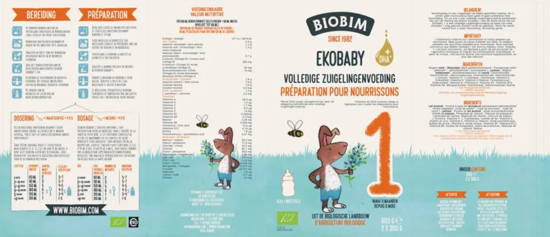 Biobim Ekobaby 1 0mnd+ - 600g - afbeelding 3 van 5