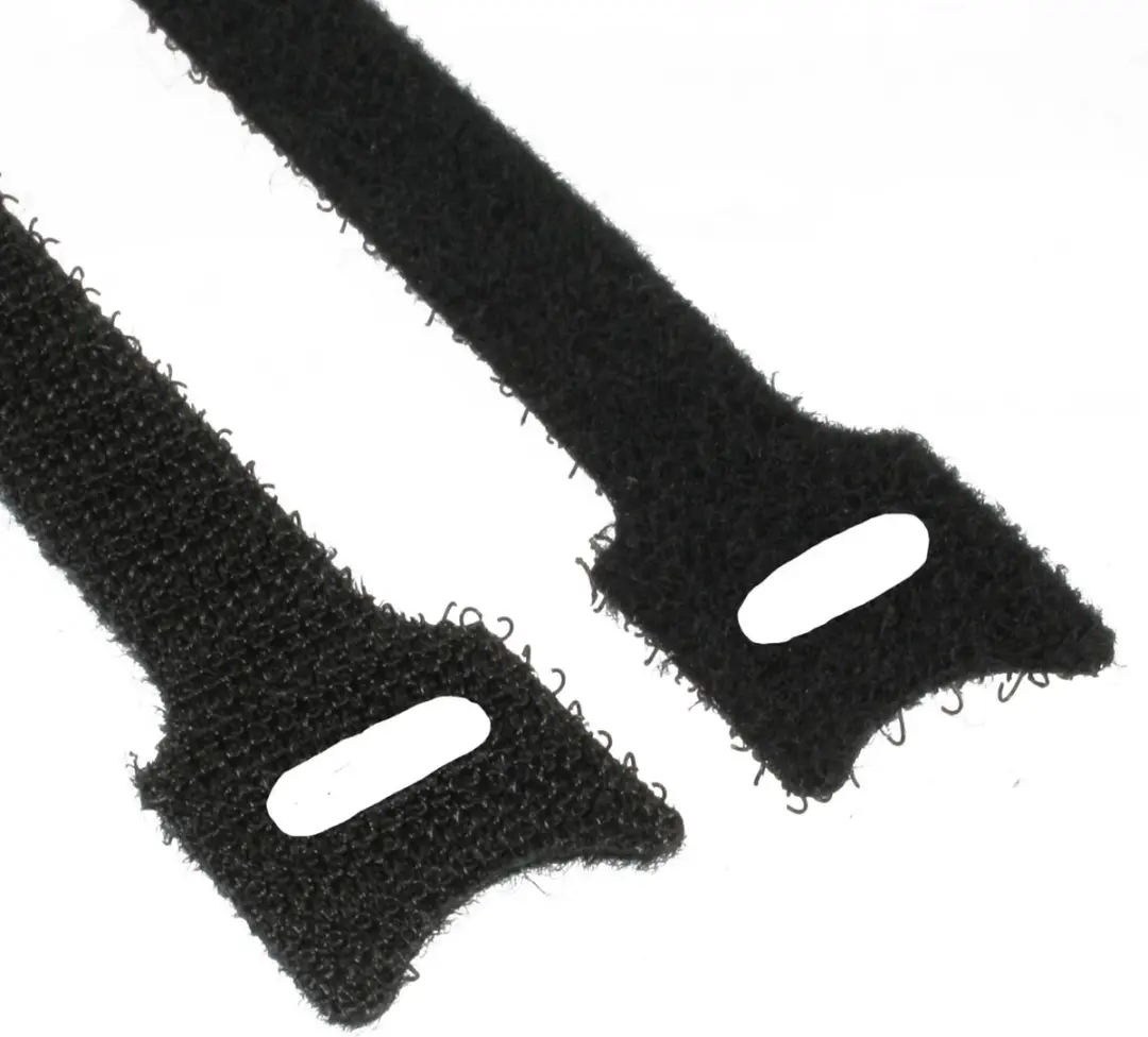 Klittenband kabelbinders 200 x 12mm / zwart (10 stuks)