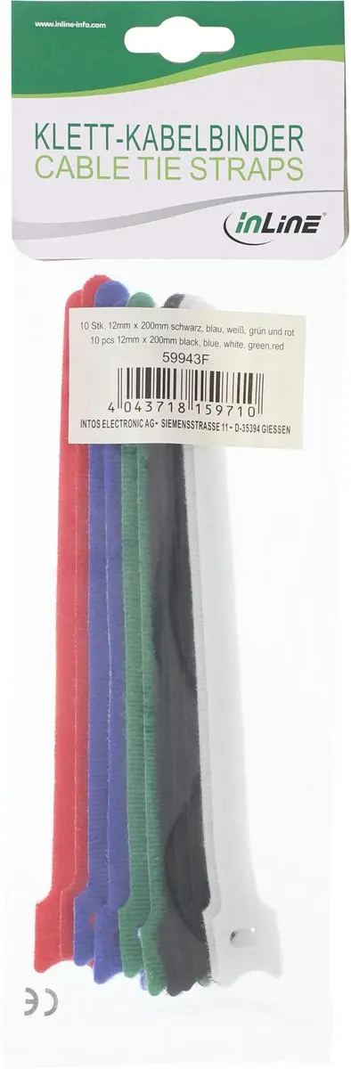 InLine Klittenband Kabelbinders 125x12mm - 10 Stuks - afbeelding 3 van 6