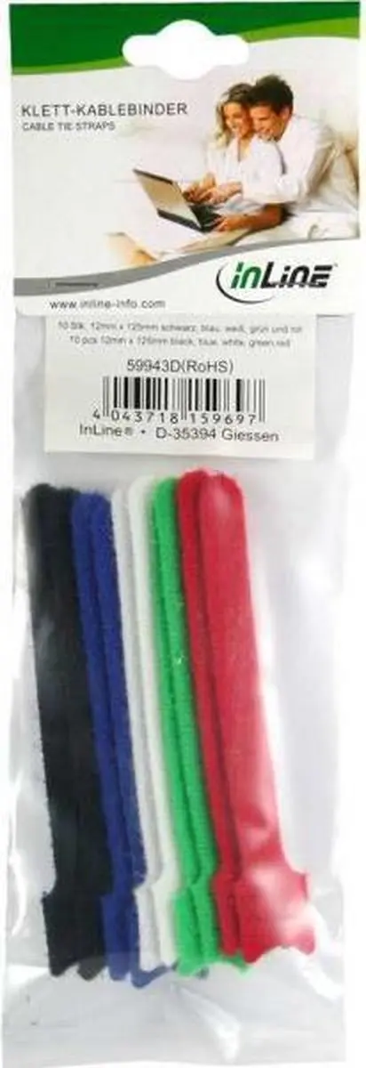 InLine Klittenband Kabelbinders 125x12mm - 10 Stuks - afbeelding 6 van 6