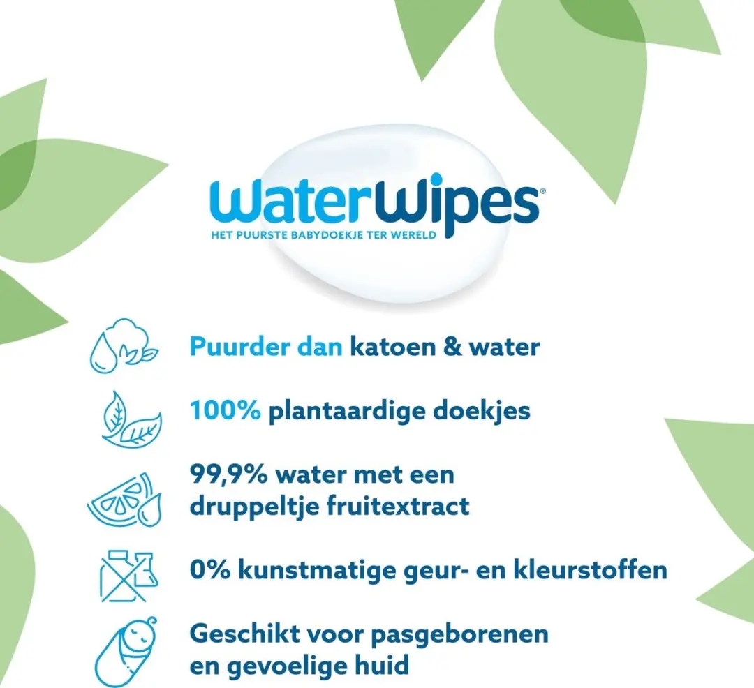 WaterWipes Billendoekjes Gevoelige Huid 60 Stuks