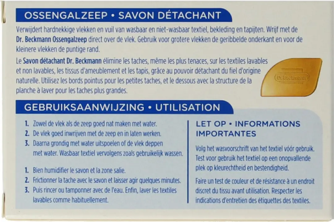 Dr. Beckmann Ossengalzeep 100ml - 50 Wasbeurten - afbeelding 3 van 6