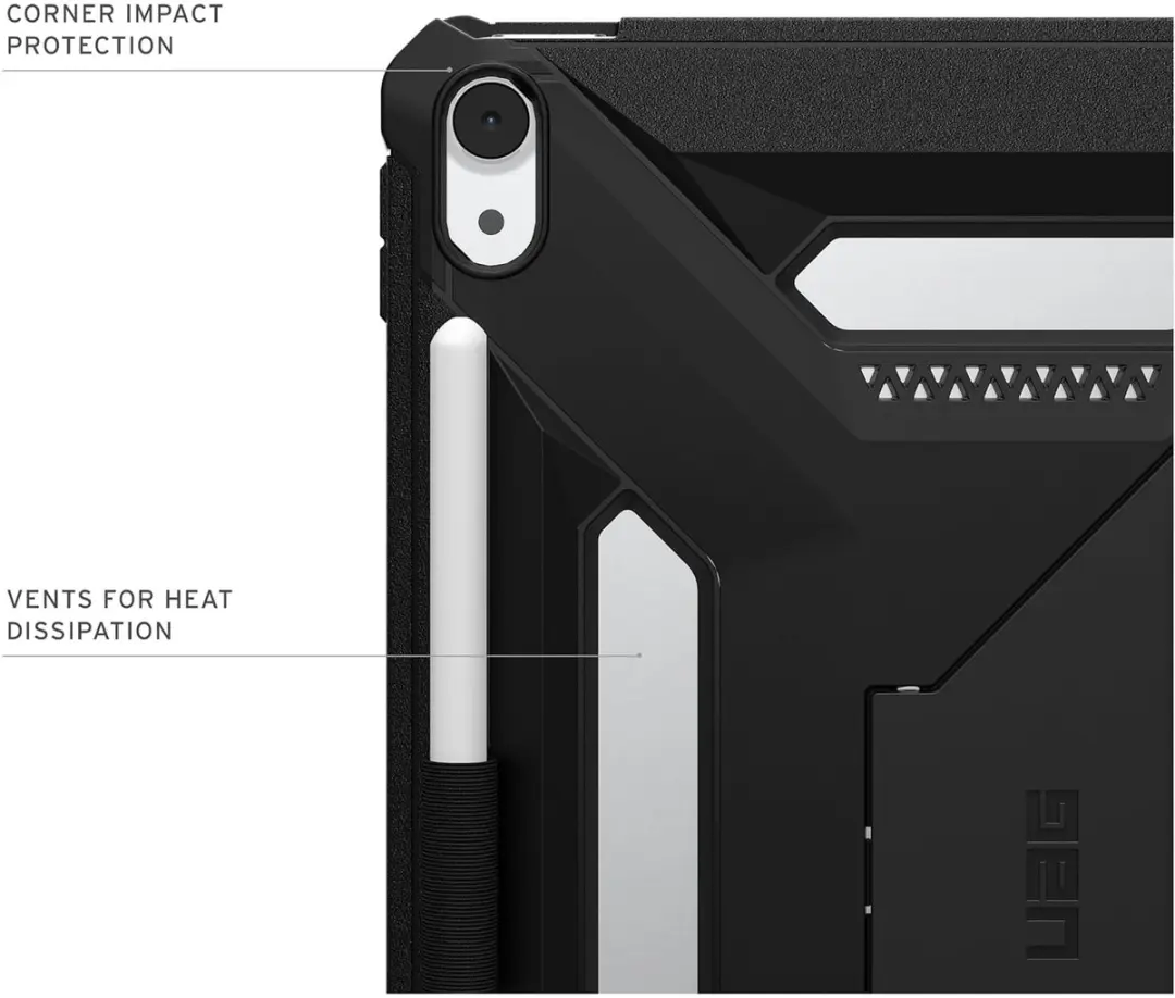 Urban Armor Gear Scout Plus Backcover iPad Air 11 124493114040 - Zwart - afbeelding 3 van 6