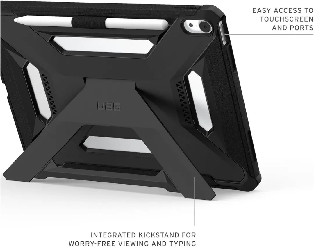 Urban Armor Gear Scout Plus Backcover iPad Air 11 124493114040 - Zwart - afbeelding 5 van 6