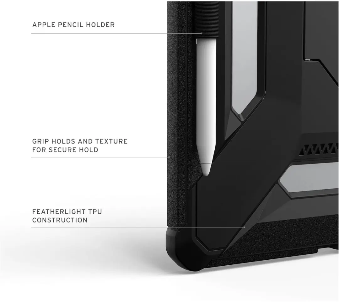 Urban Armor Gear Scout Plus Backcover iPad Air 11 124493114040 - Zwart - afbeelding 4 van 6