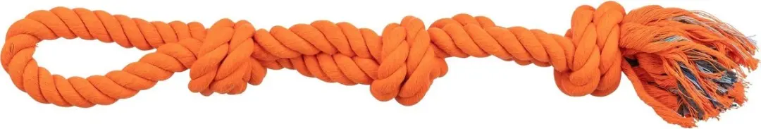 Trixie Werp Flostouw 3-Knoop - 60cm - Oranje - afbeelding 2 van 4