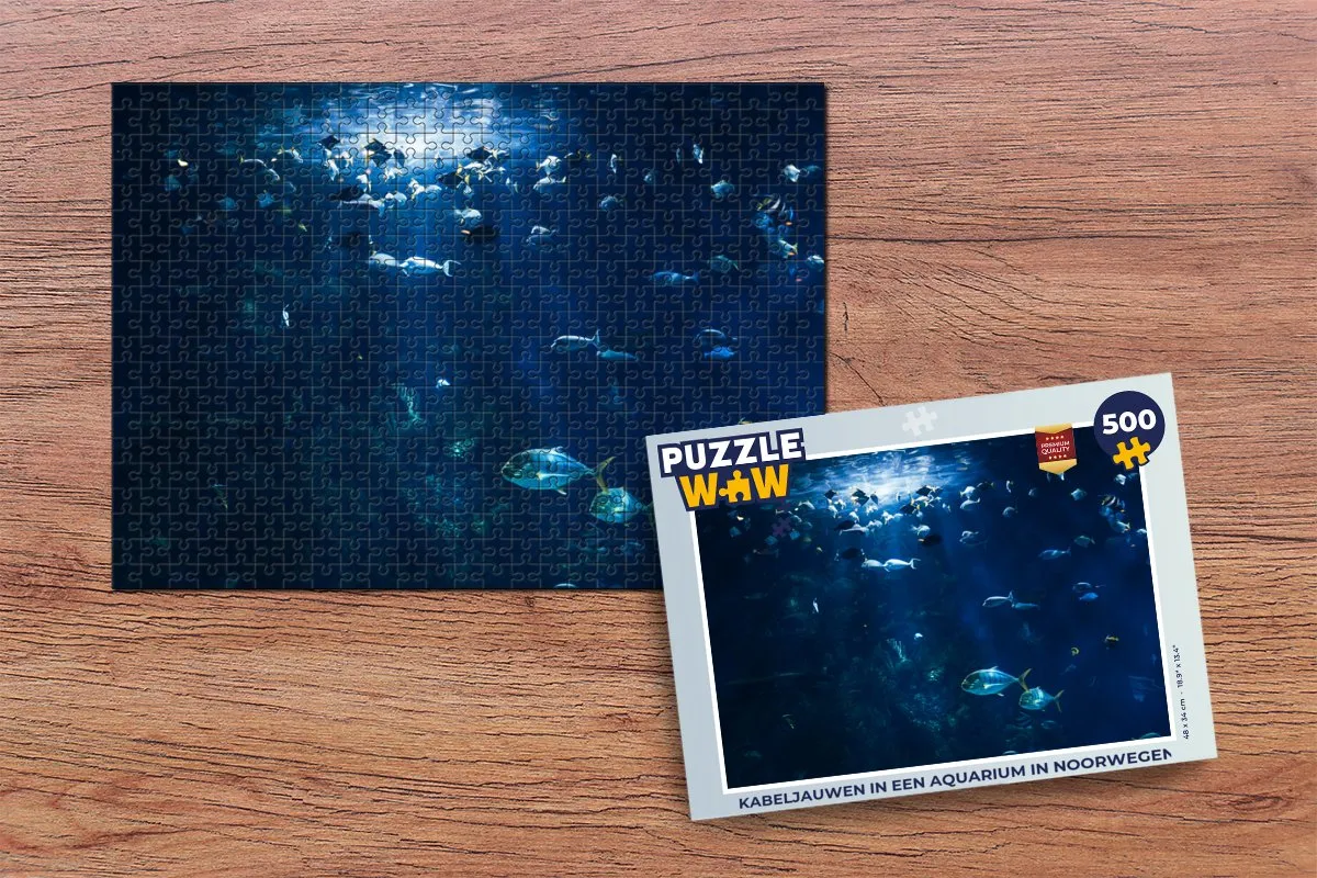 PuzzleWow Legpuzzel Vissen in een Aquarium Noorwegen 500 Stuks - Multicolor