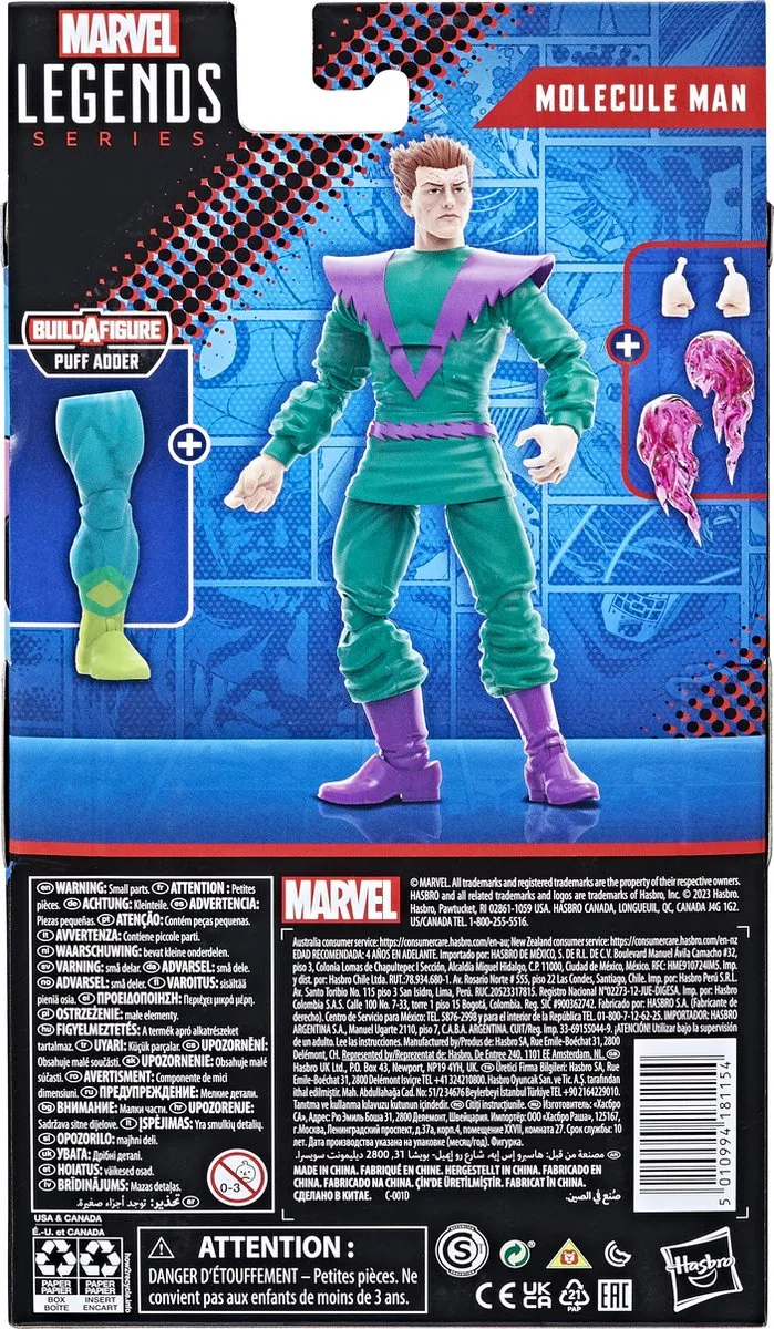 Marvel Legends Molecule Man Actiefiguur F66125X0 - 15cm - Multicolor