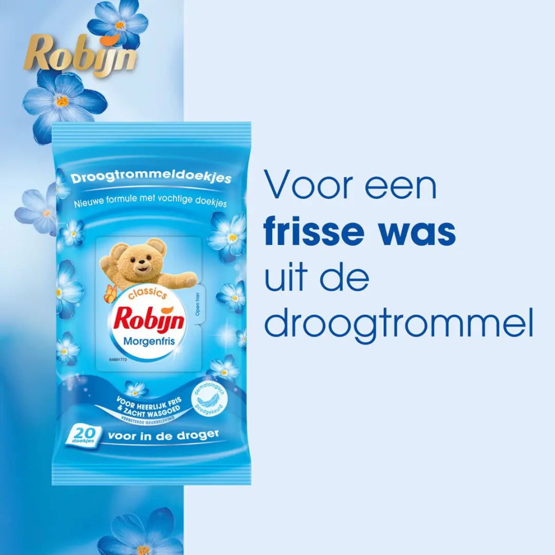 Robijn Droogtrommeldoekjes Morgenfris - 20 Stuks - afbeelding 3 van 5