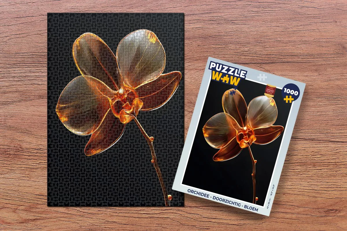 PuzzleWow Orchidee Legpuzzel 1000 Stuks - Doorzichtig