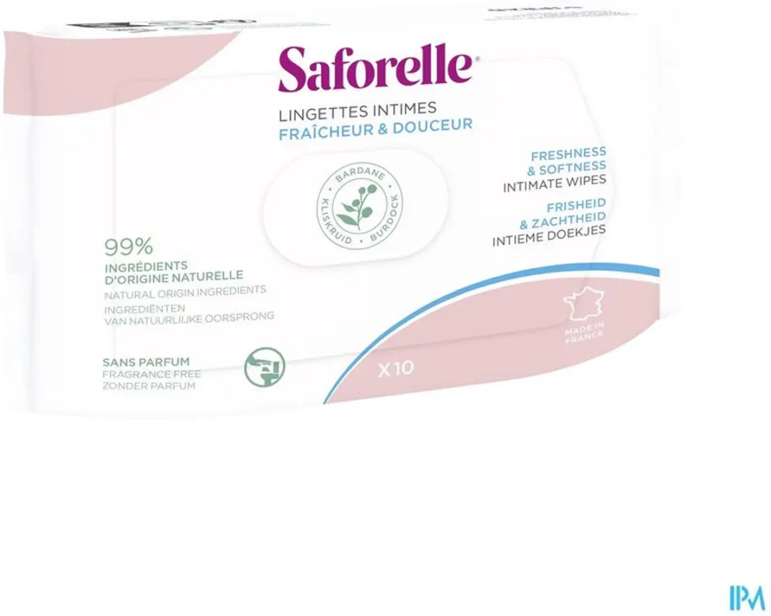 Saforelle Lingettes Flushable Pocket 10 Stuks