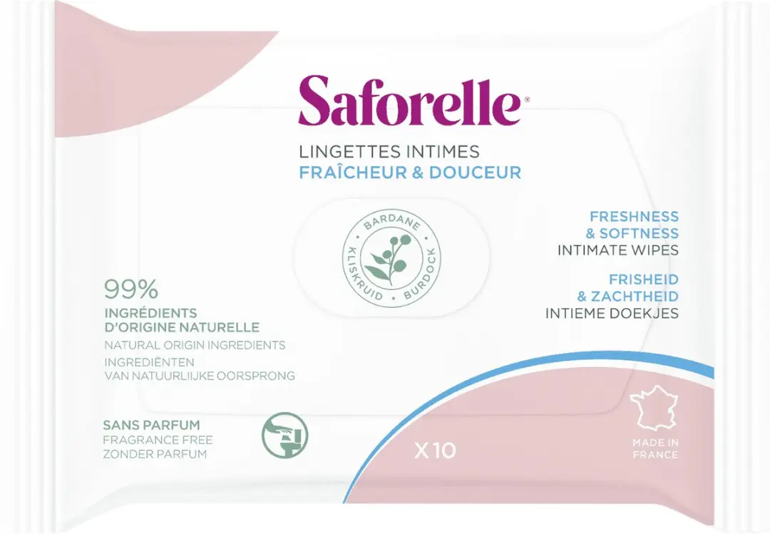 Saforelle Lingettes Flushable Pocket 10 Stuks