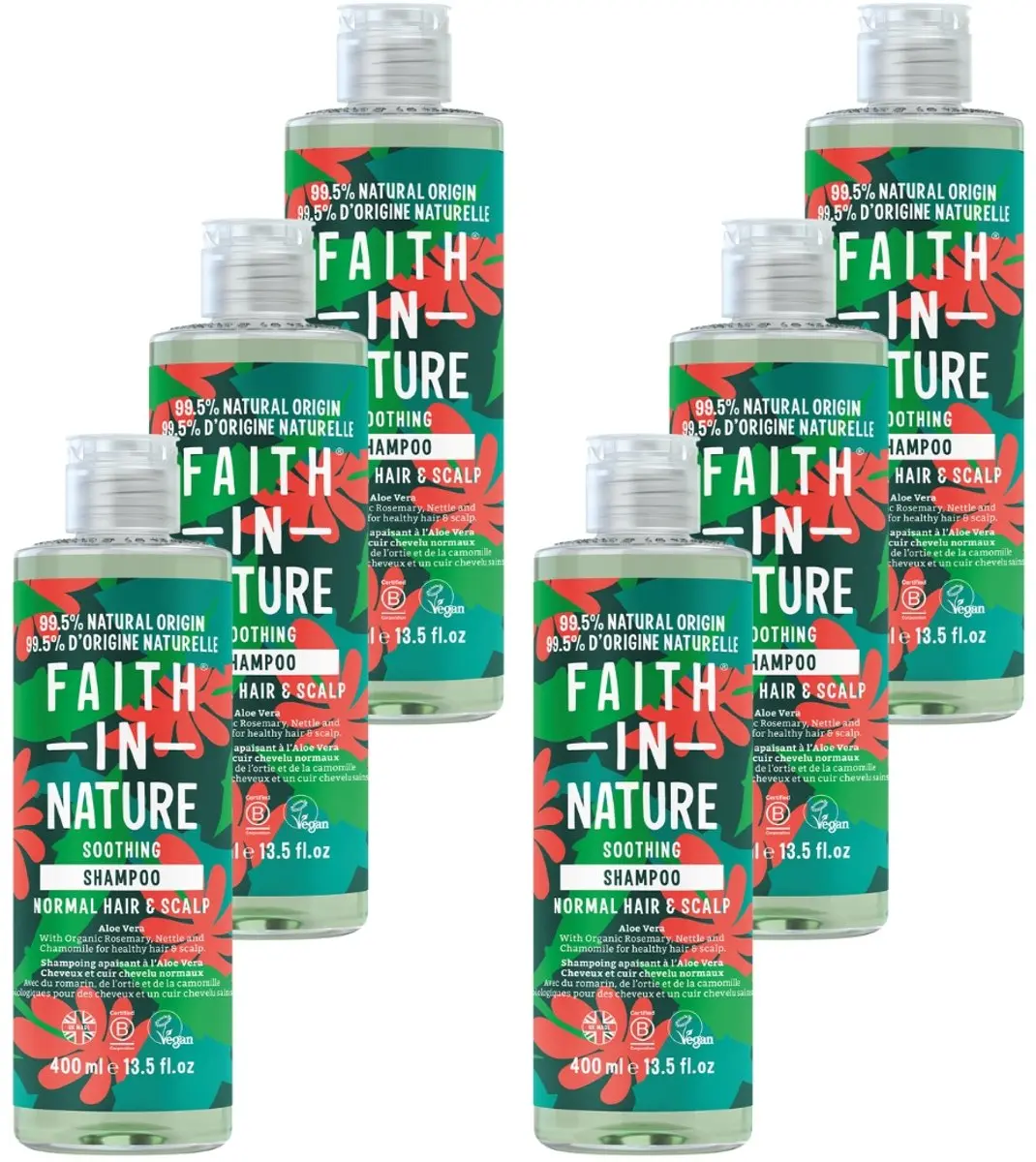 Faith in Nature Aloë Vera Shampoo (nomaal tot droog haar) (6x 400ml)