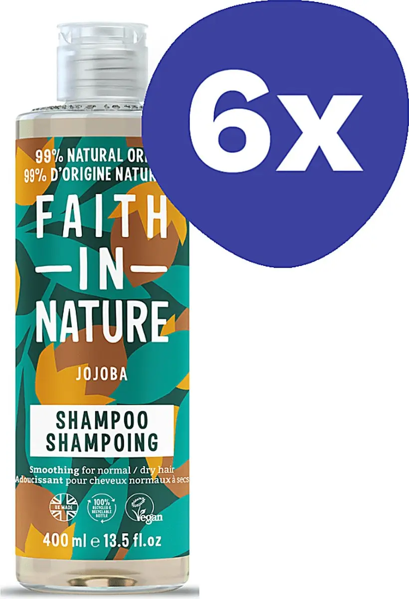 Faith in Nature Jojoba Shampoo (normaal tot droog haar) (6x 400ml)