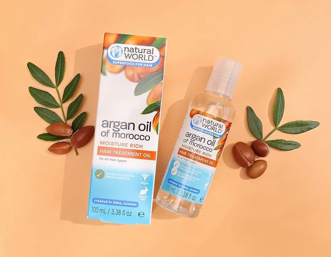 Natural World Moroccan Argan Oil Moisture Rich Hair Treatment Oil 100 ml