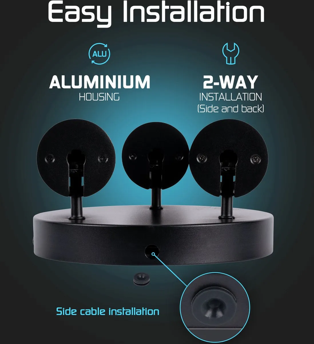 Ledvion LED Plafondspot 3-lichts GU10 - Zwart