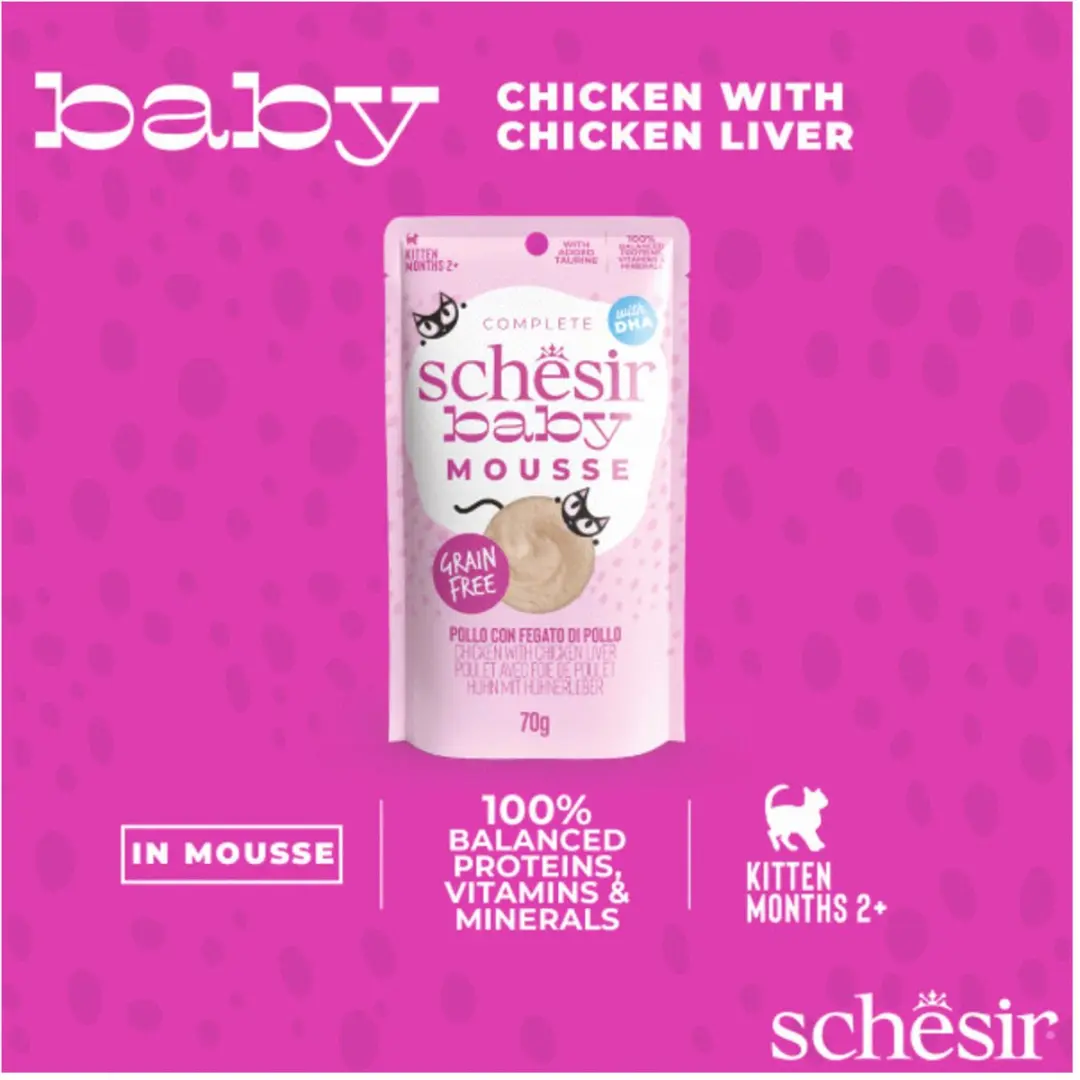 Schesir Baby Mouse Kattenvoer 70g - Kip - afbeelding 5 van 6