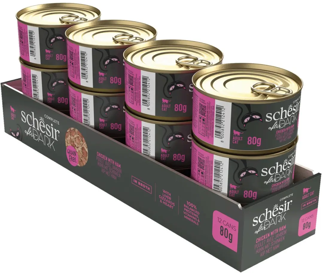 Schesir After Dark Kattenvoer 80g - Kip & Ham - afbeelding 3 van 3
