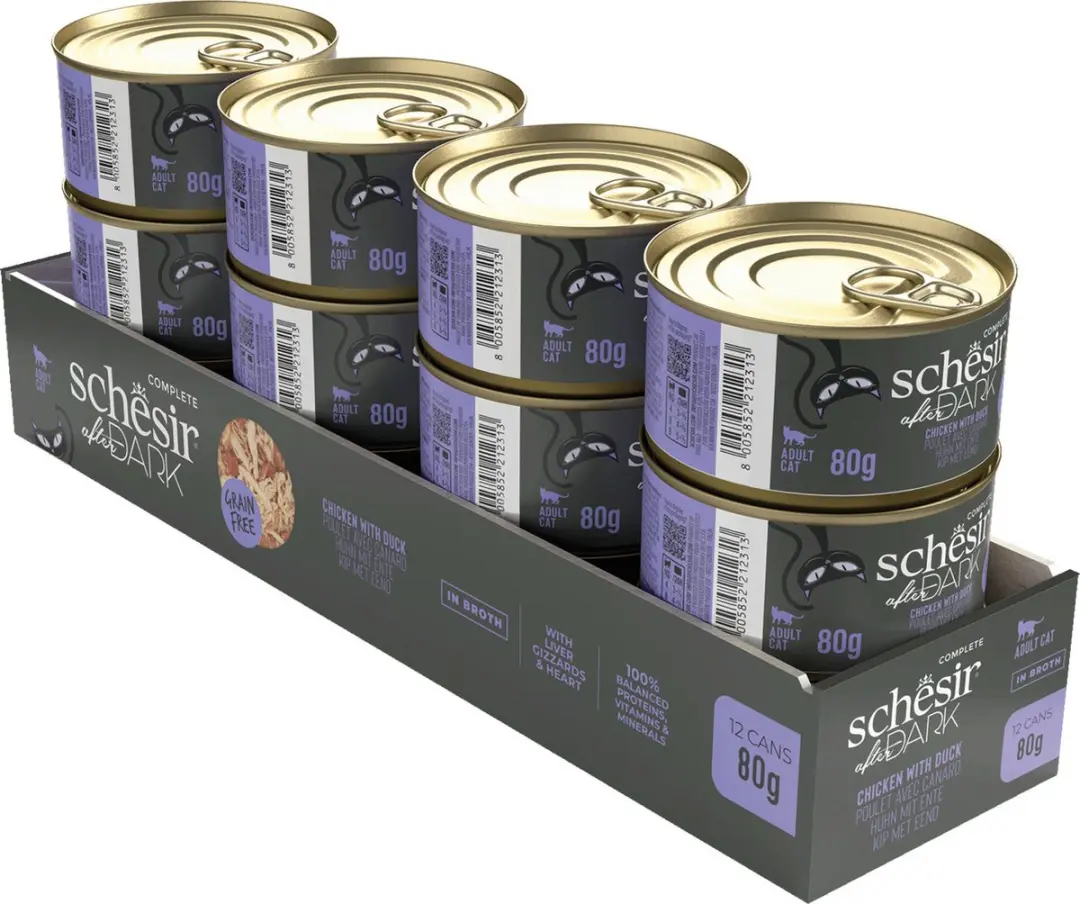 Schesir After Dark Kattenvoer 80g - Kip & Eend - afbeelding 2 van 3