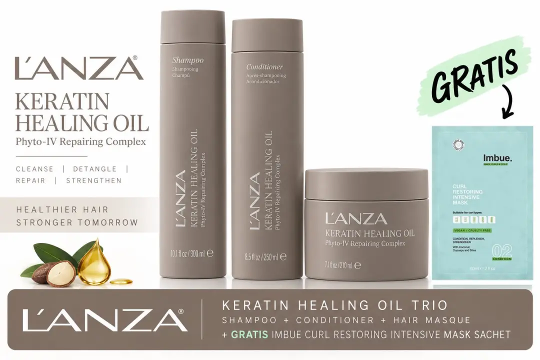 L’ANZA Keratin Healing Oil Trio + Gratis Imbue Masker