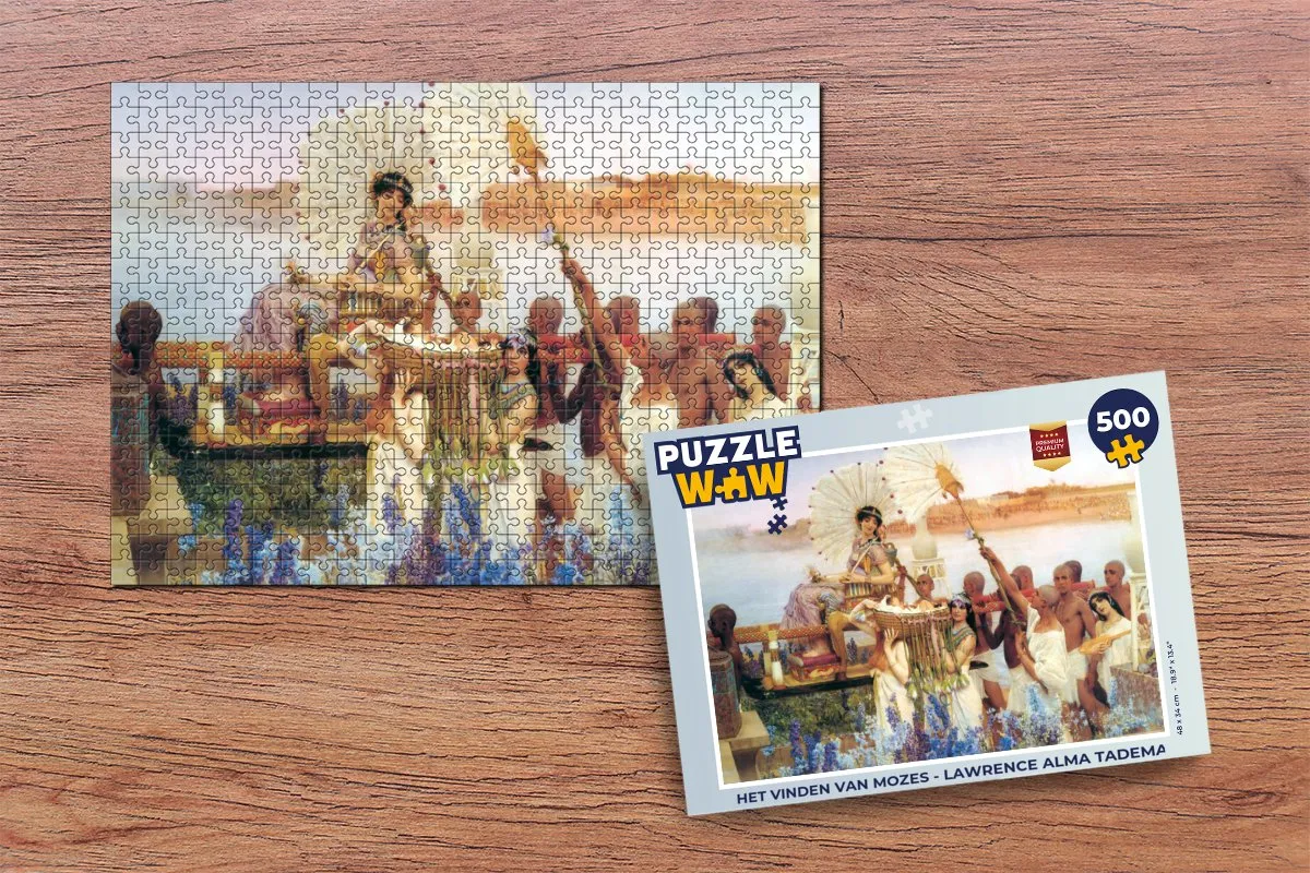 PuzzleWow Het vinden van Mozes Lawrence Alma Tadema Legpuzzel 500 Stuks - Multicolor
