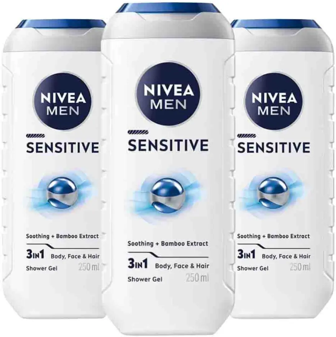 NIVEA Men Shampoo & Douchegel 3in1 Sensitive 3x250ml