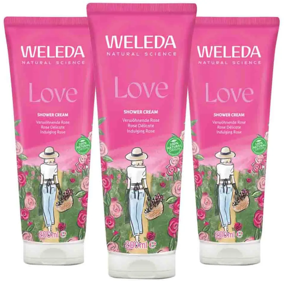 Weleda Wilde Rozen Douchecrème 200ml - 3 Stuks