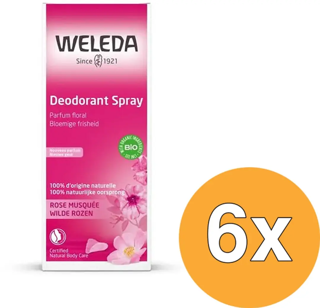 6x WELEDA Wilde rozen deodorant (100 ml)