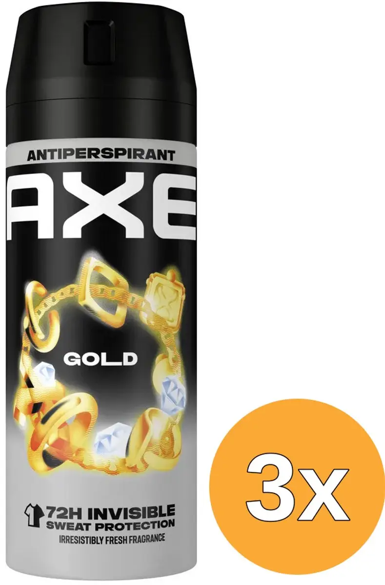 3x Axe Deo Anti-Perspirant Gold (150 ml)